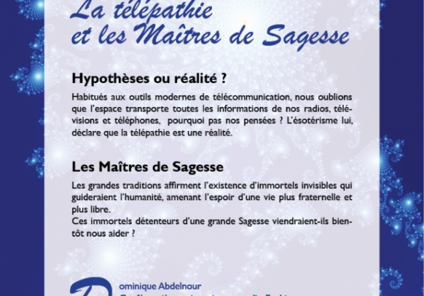 Conférence : La télépathie et les Maîtres de Sagesse